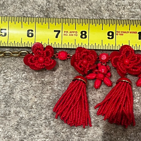 JCREW red flower necklace - Picture 9 of 9